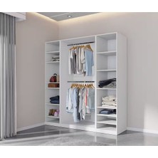 T Designo Siren Açık Giyinme Dolabı - Çok Amaçlı Dolap - Gardırop 200 cm