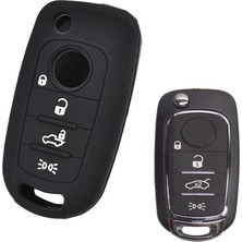 Fiat Egea Cronos 500X Toro Dodge Neon Uyumlu Silikon Oto Anahtar Kumanda Kabı Kılıf Siyah