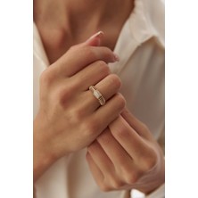 Yavuz Kuyumculuk 14 Ayar Altın Izgara Taşlı Vintage Yüzük