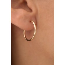 Yavuz Kuyumculuk 14 Ayar Altın Bombe Halka Küpe