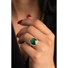 Yavuz Kuyumculuk 14 Ayar Altın Zümrüt Taşlı Yüzük