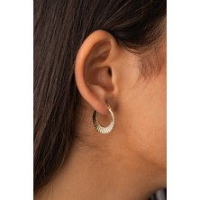 Yavuz Kuyumculuk 14 Ayar Altın Kalemli Halka Küpe