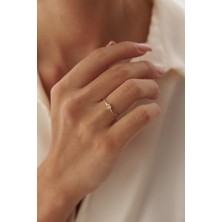 Yavuz Kuyumculuk 14 Ayar Altın Mini Taşlı Kalp Yüzük