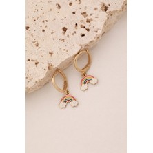 Yavuz Kuyumculuk 14 Ayar Altın Gökkuşağı Sallantılı Halka Küpe