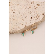 Yavuz Kuyumculuk 14 Ayar Altın Unicorn Sallantılı Halka Küpe