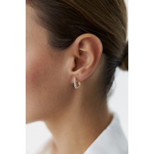 Yavuz Kuyumculuk 14 Ayar Altın Taşlı Kare Küpe