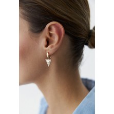 Yavuz Kuyumculuk 14 Ayar Altın Üçgen Sallantılı Halka Küpe