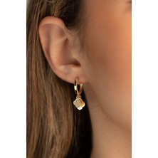 Yavuz Kuyumculuk 14 Ayar Altın Taşlı Yonca Küpe