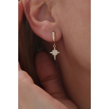 Yavuz Kuyumculuk 14 Ayar Altın Kuzey Yıldızı Halka Küpe