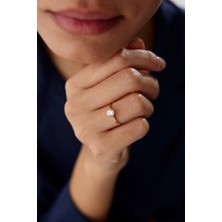 Yavuz Kuyumculuk 14 Ayar Altın Altı Tırnak Tektaş Yüzük