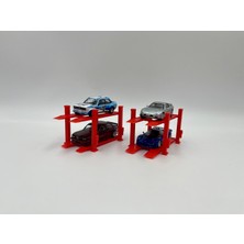 1:64 Model Arabalar ile Uyumlu 4 Ayaklı Lift (2 Adet) Tamirhane Diorama
