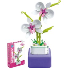 Dekoratif Çiçek LEGO Seti – 123 Parça Yapboz Çiçek Modeli | Eğitici Yapı Oyuncağı | Hediyelik Masa Üstü