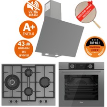 Ferre Fryart&silentart Gılo/ Sessiz Antrasit Gri Ankastre Set ( D079-SA + XE63CPR  +ED078-WFA Wok)