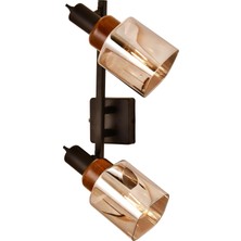 Avonni Avonnı AR-60415-2Y-BSY Siyah Boya Modern Avize E27 Metal Ahşap Cam 50X35CM