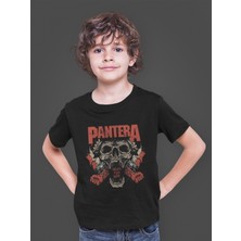 Bumeta Pantera Skull Kuru Kafa Heavy Metal Baskılı Çocuk Tişört T-Shirt