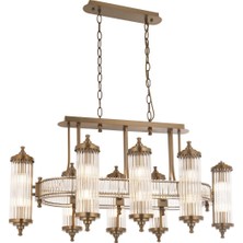 Avonni Avonnı AV-35001-8E-YM Eskitme Kaplama Modern Avize E14 Metal Cam 105X55CM