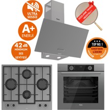 Ferre Fryart&silentart Mıe Sessiz Yeni Seri Antrasit Gri Ankastre Set (D088-SA + XE63CPR + LN388)