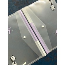 Kağıt Gemi 2’li Şeffaf Tek Bölmeli Panda Desenli Çıtçıtlı Mor A4 Dosya/belge Dosyası/düzenleyici Klasör