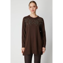 Eskişehir Mağazacılık 65387 Onteks Kazak Yaprak Desenli Zincirli Uzun