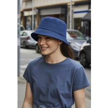 Verahed UV Güneş Koruma Kova Şapka Hafif Katlanabilir Çapraz Outdoor Lacivert Plaj Deniz Bucket Balıkçı Şapkası