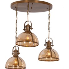 Avonni Avonnı AV-5063-3ET Eskitme Kaplama Modern Avize E27 Metal Cam 120X30CM