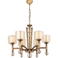 Avonni Avonnı AV-35002-6E Eskitme Kaplama Modern Avize E27 Metal Cam 75CM