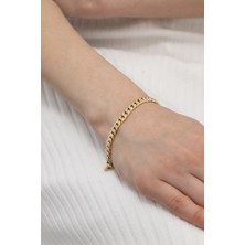 Nisera Jewellery Mat Parlak Gurmet Unisex Altın Bileklik