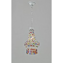 Avonni Avonnı AV-5108-1B Beyaz Boyalı Klasik Avize E14 Metal Kristal 37CM