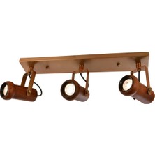 Avonni AR-1918-3Y-EX Eskitme Boya Modern Avize LED Metal Ahşap H: 27 cm, WxD: 56x25 cm