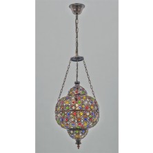 Avonni Avonnı AV-5104-1E Eskitme Kaplama Klasik Avize E27 Metal Kristal 27CM