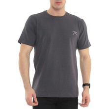 Raru %100 Pamuk T-Shirt Gravıs Antrasit