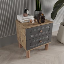 T&B Pera 2 Çekmeceli Komodin - Mdf Kapak
