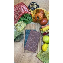 2'li Karışık Desen Kumaş Tekrar Kullanılabilen Doğal Balmumlu (Balmumu) Gıda Saklama Bezi Büyük Boy