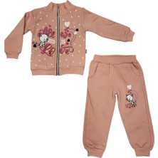 Ravza Kız Çocuk Kedili Kalın Hırkalı Takım