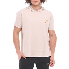 Raru Pamuklu Kapüşonlu Kısa Kollu Sweatshirt Oculus Bej