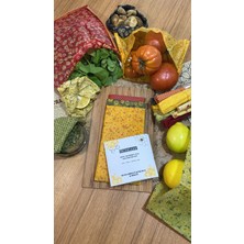 3'lü Karışık Desen Kumaş Tekrar Kullanılabilen Doğal Balmumlu (Balmumu) Gıda Saklama Bezi Büyük Boy