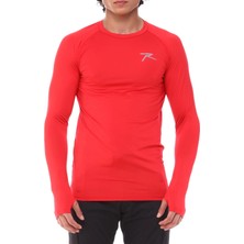 Raru Kırmızı Extra Stretch Uzun Kollu T-Shirt Slim Fit %92 Polyester %8 Elastan Spor Giyim