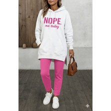 Ulak Handmader Kadın Uzun Kollu Kapşonlu Bağcıklı Viskon Iki Iplik Sweat