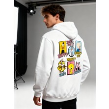 Hena Disney Efsanesi Kapüşonlu Sweatshirt Beyaz Özel Tasarım Pamuklu Unisex