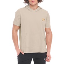 Raru Pamuklu Kapüşonlu Kısa Kollu Sweatshirt Oculus Gri