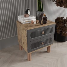 T&B Mila 2 Çekmeceli Komodin - Mdf Kapak