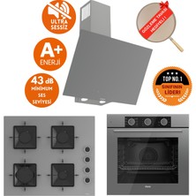 Ferre Fryart&silentart Groy /sessiz Yeni Seri Antrasit Gri Ankastre Set (D079-SA + QXE62CPR +SS208)