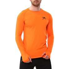 Raru Nefes Alabilir Baselayer T-Shirt Oranj Erkek Slim Fit Yuvarlak Yaka Spor
