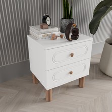 T&B Pera 2 Çekmeceli Komodin - Mdf Kapak
