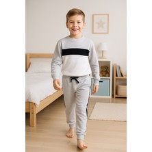 For You Kids 3 Iplik Şardonsuz Bisiklet Yaka Erkek Çocuk Alt Üst Takım|gri Melanj