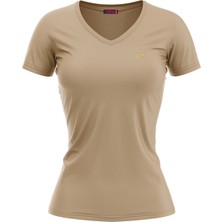Raru Kadın %100 Pamuk T-Shirt Mulıer Bej