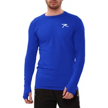 Raru Nefes Alabilir Baselayer T-Shirt Saks Renkli Erkek Slim Fit Tasarım