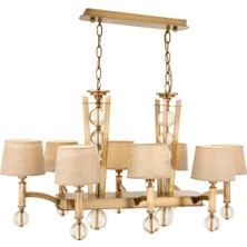 Avonni AV-35002-8ES-YM Eskitme Kaplama Modern Avize E27 Metal Cam H: 100 cm, WxD: 100x55 cm