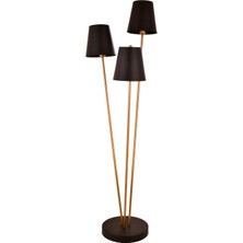 Avonni LM-9147-3BSY Eskitme/Siyah Boya/Kaplama Lambader E27 Metal H: 150 cm, Ø: 50 cm