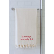 LIWOGY Le Temps S'arrete Ici Nakışlı Peştemal & Havlu & Plaj Havlusu & Örtü 100X180